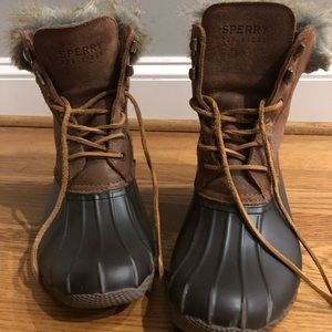 Sperry Duck Boots with fur trim